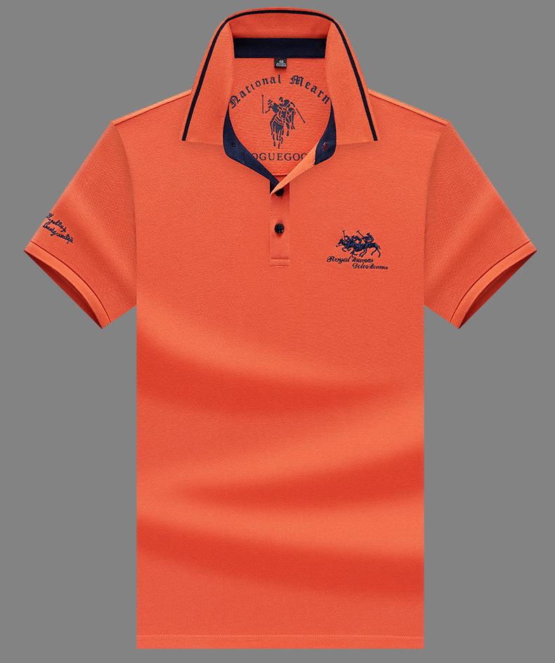 

Karen Whale 2023 Summer Chunky Bead Embroidery Cotton Men s Polo Short Sleeve Plus Size T-Shirt 48 оранжевый