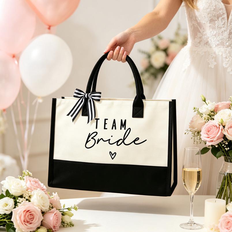 Exclusive Team Bride Canvas Tote Bag for Bridesmaid & Bachelorette Party