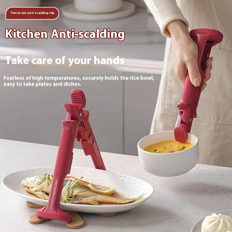 1 stuks Anti-Verbrandingsclip Silicone Keuken Anti-Verbrandingsbord Kom Schotel Pot Houder Anti-Heet Clip Lifter Keukenaccessoires Gadget