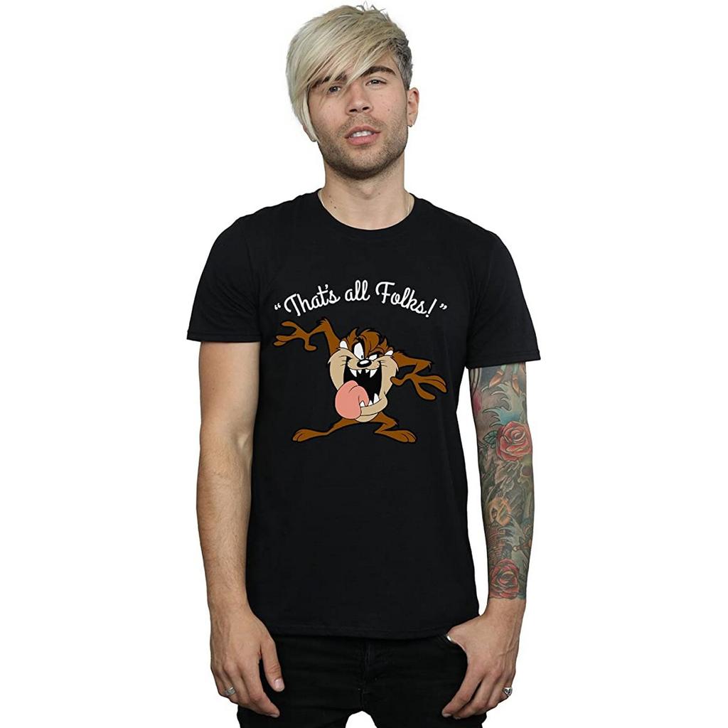 Looney Tunes Mens ThatÂ´s All Folks Taz Cotton T-Shirt