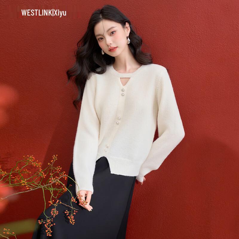 Westlink Women s Pearl Button Knit Sweater M