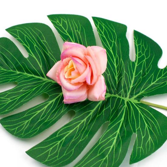 10шт искусственная роза шелковый цветок голова DIY свадебный рождественский венок ремесло — фото 10