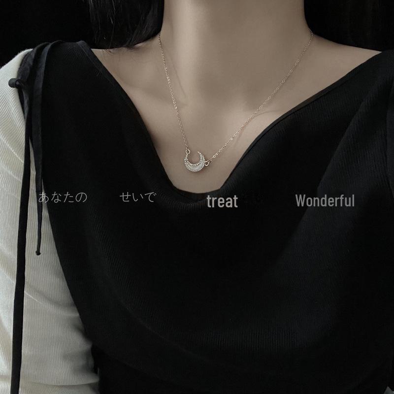 Korean Fashion Zircon Teardrop Necklace - Elegant and Minimalistic Clavicle Jewelry for Women