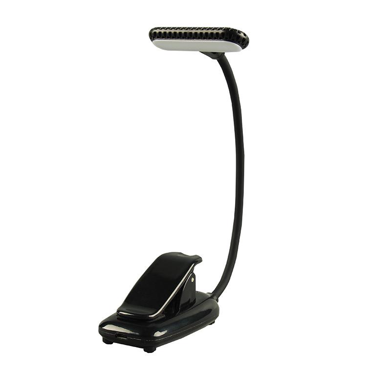 

USB Rechargeable LED Eye-Protection Mini Clip-On Desk & Book Lamp for Students 100*45*240mm чёрный