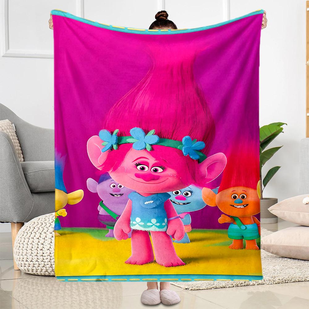 Trolls World Tour Blanket Soft Warm Cozy Suitable for Chair Bed Livingroom for All Seasons Modern Ideal Gift For Birthday Valentine'S Day