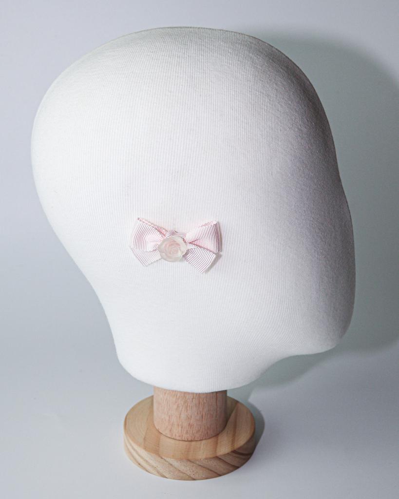 Lovuee Frost Rose Earrings Pink Wide Ribbon