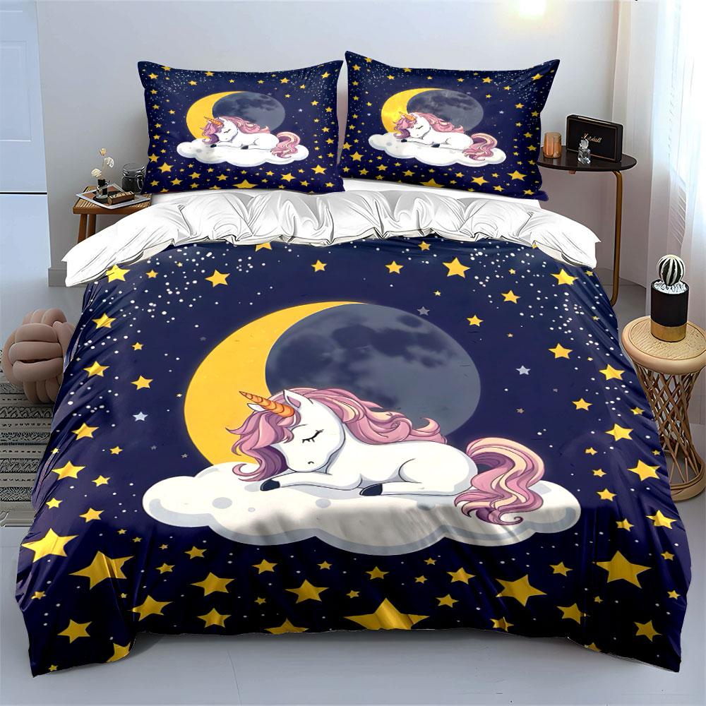 Unicorn Bedding Set For Kids Multiple Sizes Kid'S And Adults' Bedroom Exquisite 3Pc Bedding Set, Gift
