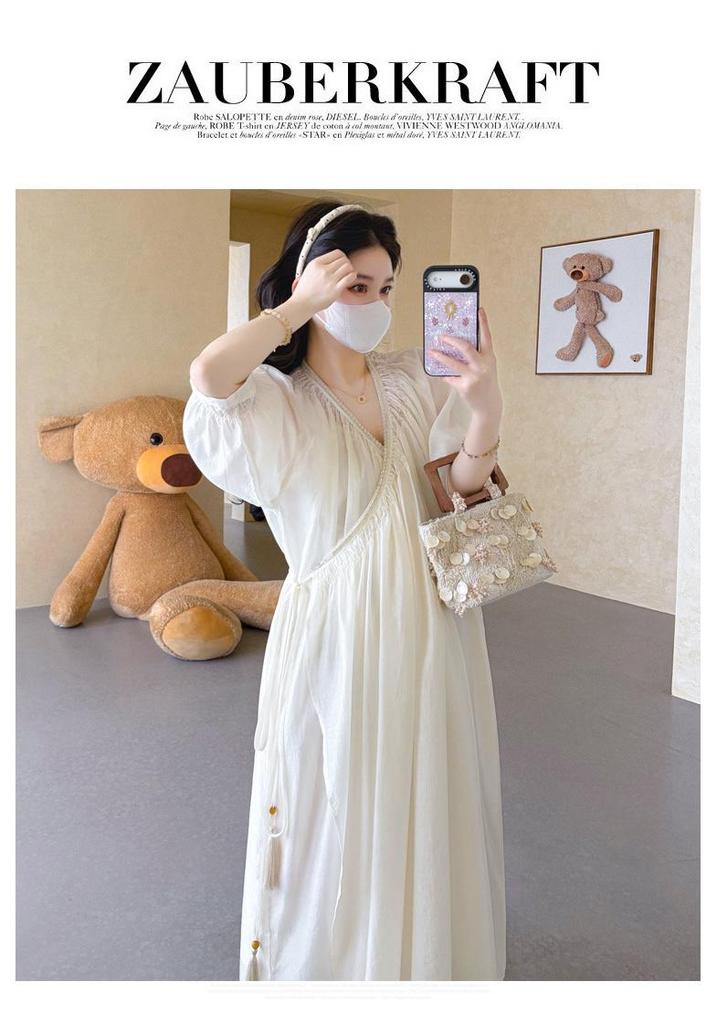 2026 Summer Tencel Maternity Dress - Exquisite Slimming Long Style