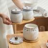 LIU Japanese Hand-Painted Ceramic Lard and Seasoning Jar Set