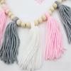 Wood Beads Garlands Farmhouses Wall Hangings Home Decorations DIY Handmade Garlands Wall Tassels Beads Pendants