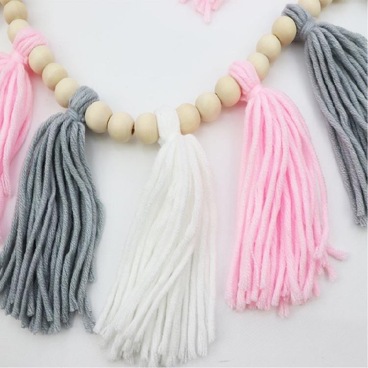 Wood Beads Garlands Farmhouses Wall Hangings Home Decorations DIY Handmade Garlands Wall Tassels Beads Pendants