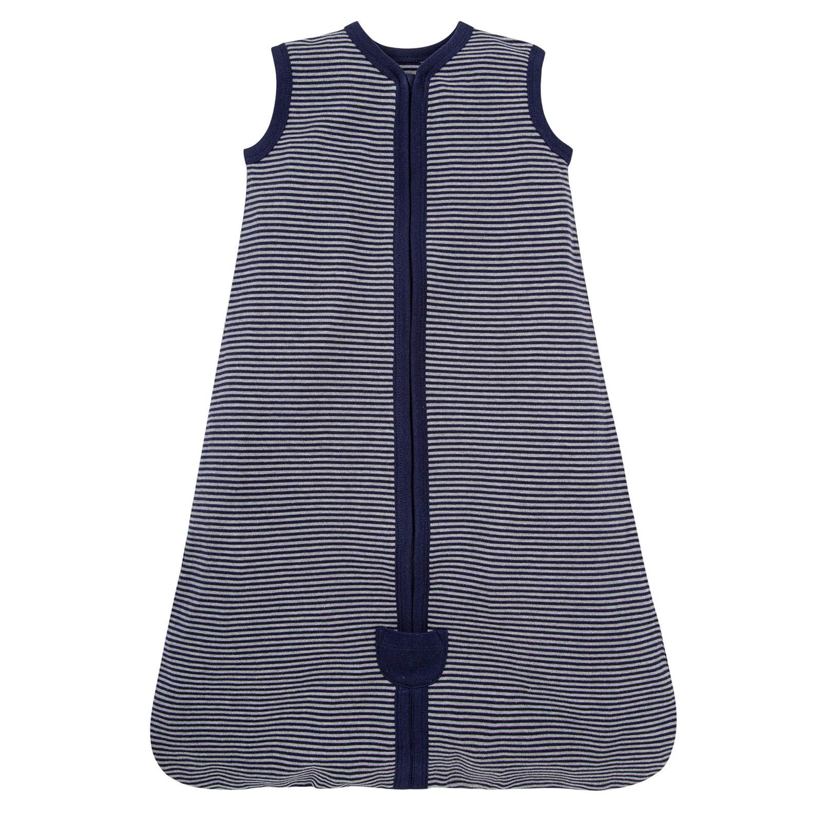 

Детское носимое одеяло на молнии для новорожденных в полоску, хлопковое пеленальное одеяло, спальный мешок 80 синий