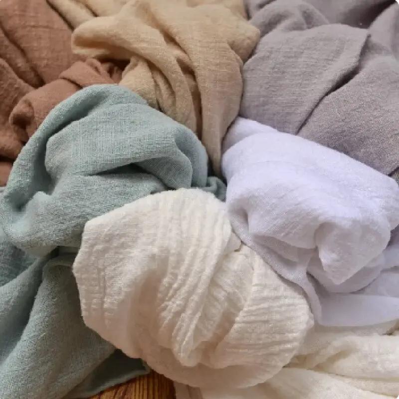 Weicher dünner Leinen-Baumwollstoff Einfarbig Bio-Material Reiner natürlicher Flachs Zum Nähen Handgefertigte Kleidung Patchwork-Stoff