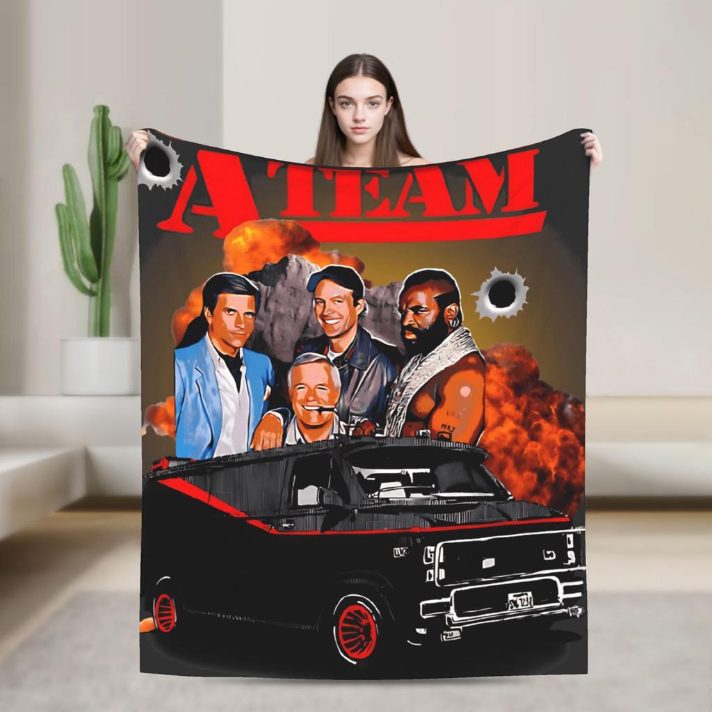 THE A TEAM Flannel Blanket Autumn Warm Soft Throw Blanket for Children Home Decor Novelty Bedspread Sofa Bed Cover