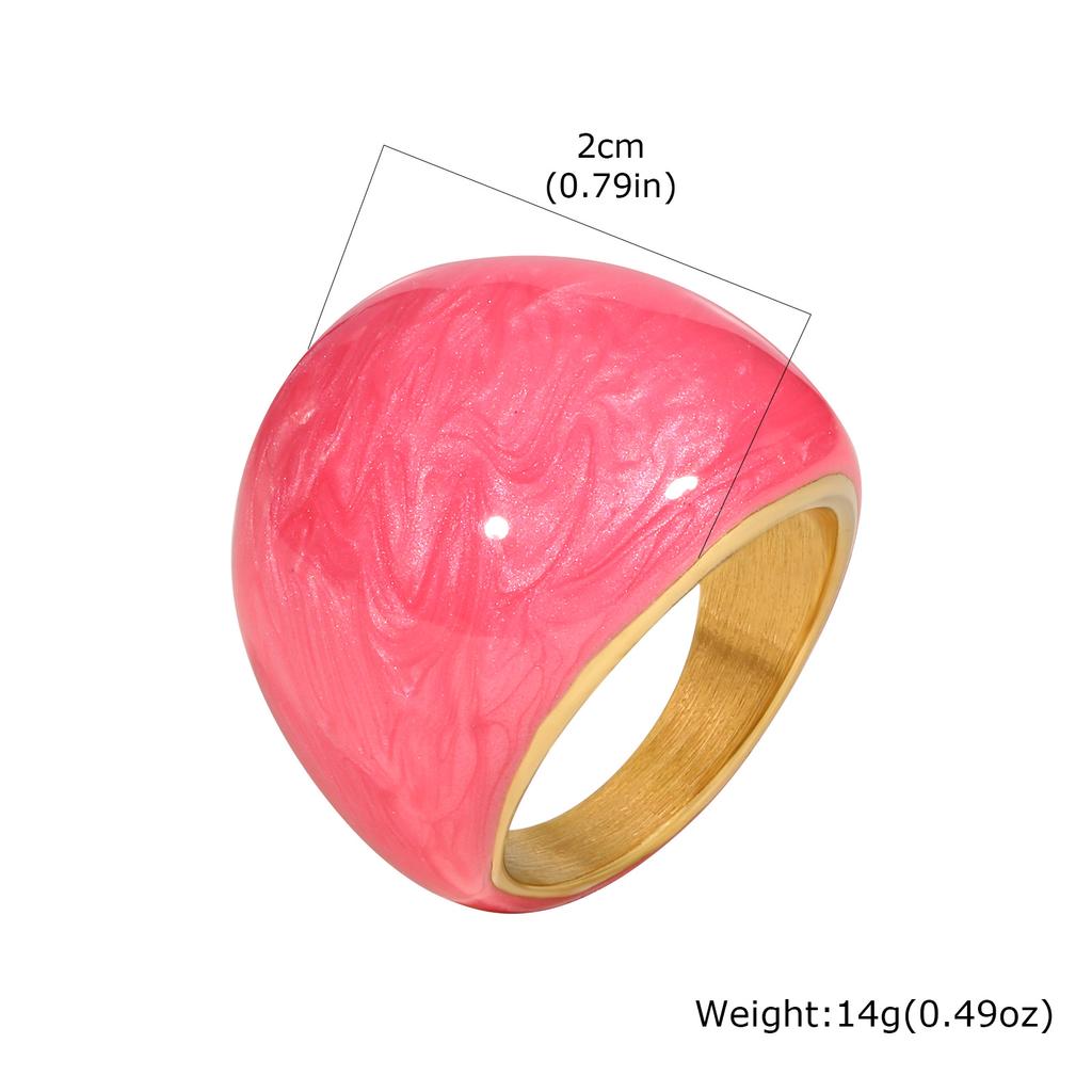 Onregelmatige Geometrische Kleurrijke Emaille Ring voor Vrouwen Gepersonaliseerde Roestvrijstalen Ring Hoge Kwaliteit Creatieve Vinger Sieraden