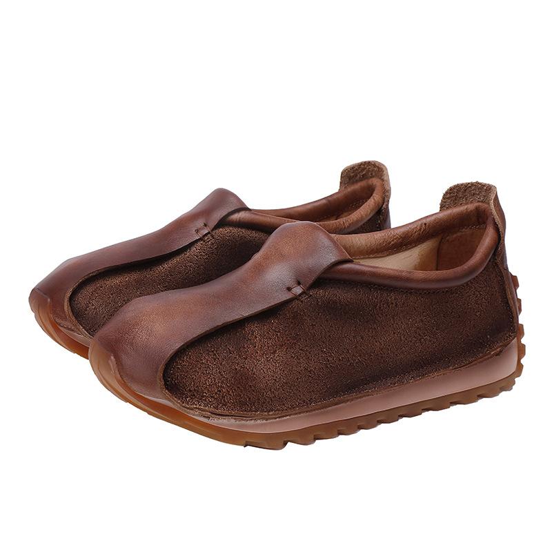 Fashion GKTINOO 3.5cm Cow Suede Genuine Leather Ankle Booties Women Boots Ladies Fashion  Moccasins Autumn Slip On Motorcycle Shoes