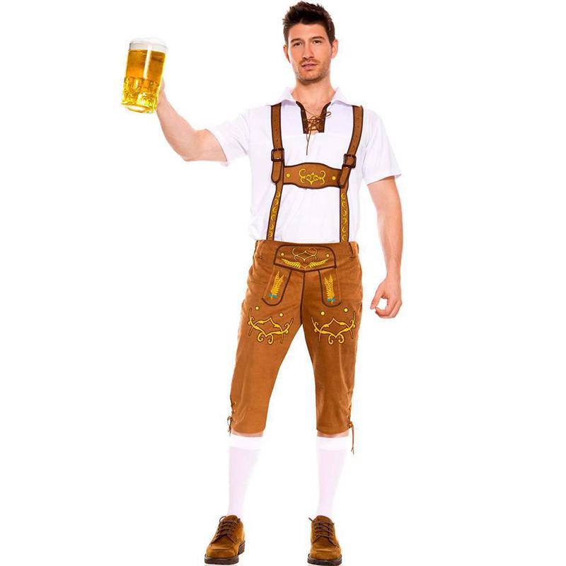 

Обслуживание пива Октоберфест Костюм бармена для Хэллоуина Наряды Костюм Косплей #1 Brown（Tops+Rompers）,M（Tag M=US XS）