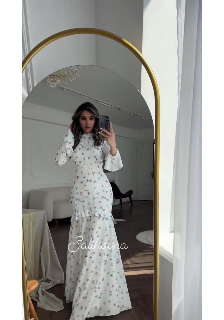Frühling 2026 Florales Rüschenkleid - Sanfter Stil