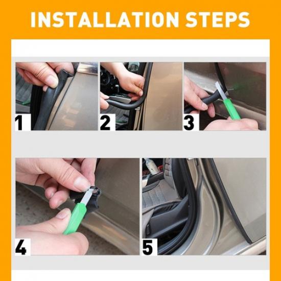Rubber Seal Protector U Shape Bulb Weather Stripping Edge Waterproof 9.8Ft/10ft