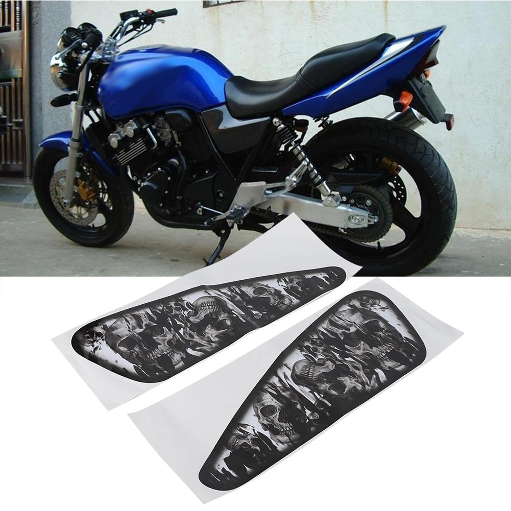 2pcs Motorcycle Decals 3D Colorful Inkjet Decorative Stickers Waterproof Dust Free
