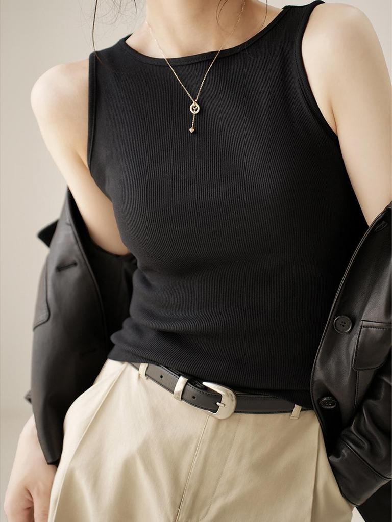 Summer Fashion Women's One-Shoulder Ribbed Sleeveless Top
