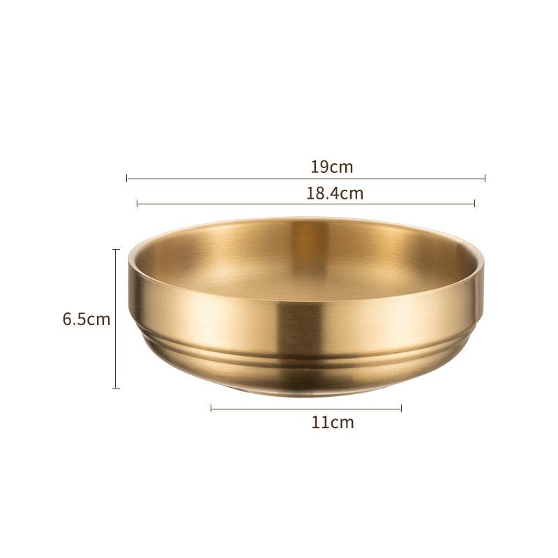 304 Stainless Steel Ramen Bowl Double Layer Cold Noodle Fruit Bowls Household Tableware Kitchen Seasoning Sauce Small Dish