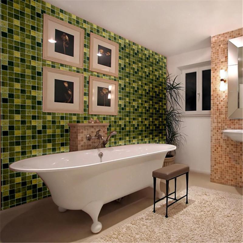 PVC Kitchen Oilproof Sticker Bathroom Waterproof Moistureproof Wallpaper Self-Adhesive Cabinet Stove Mosaic Tile Renovation Film
