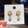 Retro light luxury pearl flower fashion earrings femininity high sense atmosphere stud earrings versatile personality earrings