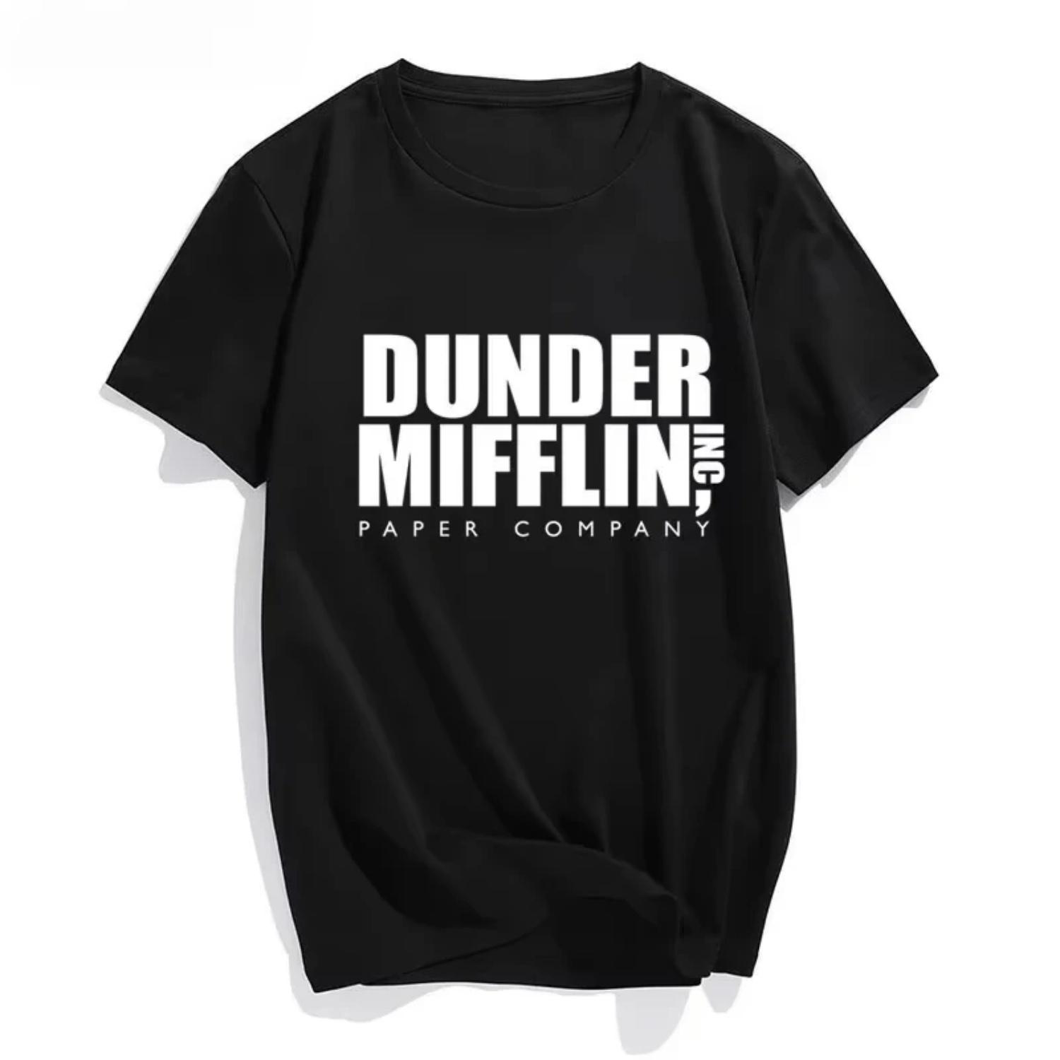 

The Office Dunder Mufflin INC Paper T-shirt Micheal Scott Dwight Schrute Shirt Tv Show The Office Inspired Tee Unisex Casual Top S чёрный