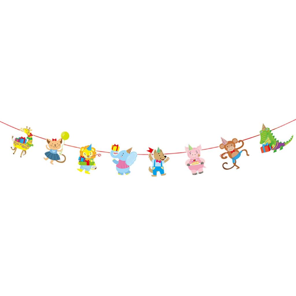 Children's Birthday Flag Kindergarten Shopping Mall Store Event Decoration Birthday Party Party Cartoon Pennant Flag