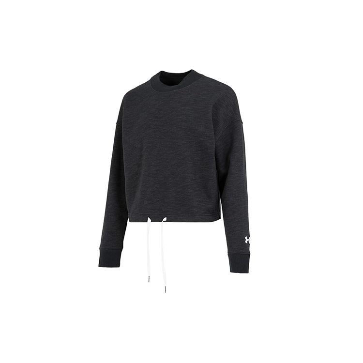(WMNS) Under Armour Essential Script Crew Sweatshirt Black Women s 1374108-001 L