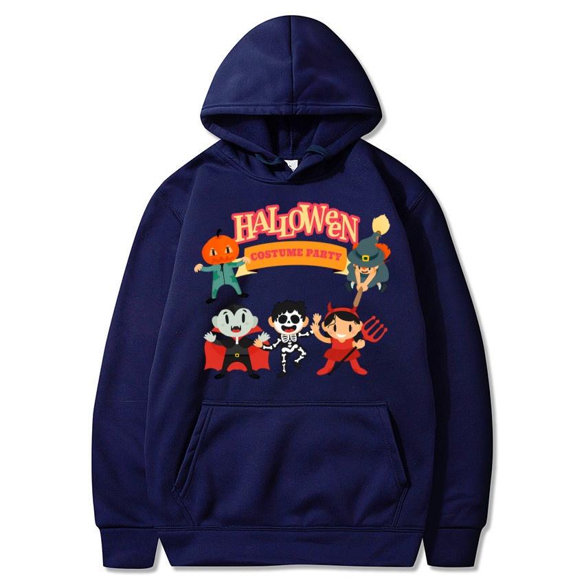 Autumn Winter Halloween Party Printed Hoodie Solid Color Animation Daily Hoodie Casual Fashion Street Warm Hoodie