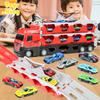 Non-Toxic Large Car Transporter Truck Folding Die-Casting Big Sports 24 Pcs Cars Model Multi-Function Trucks Toy Children Educational Gift