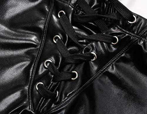 Sexy Herren Designer Leder Shorts Boxer Echt Echtes Stilvolles Schafsleder Schwarz