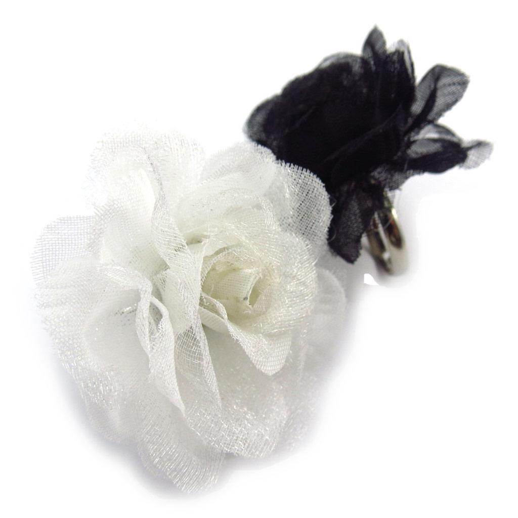 Les Trésors De Lily [K0949] - Set of 2 Designer Rings 'Scarlett' Ivory Black