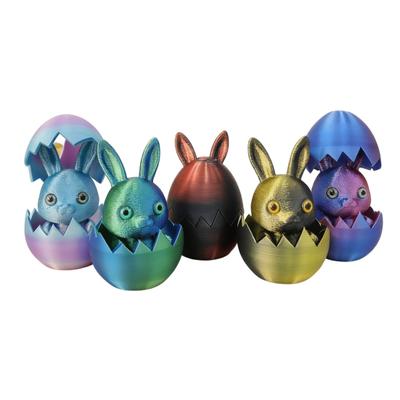Osterei-Ornament mit Hasenohren und herausnehmbarem Häschen innen, 3D-gedruckte Häschenohren-Ei-Figur, Osterfeiertags-Partydekoration
