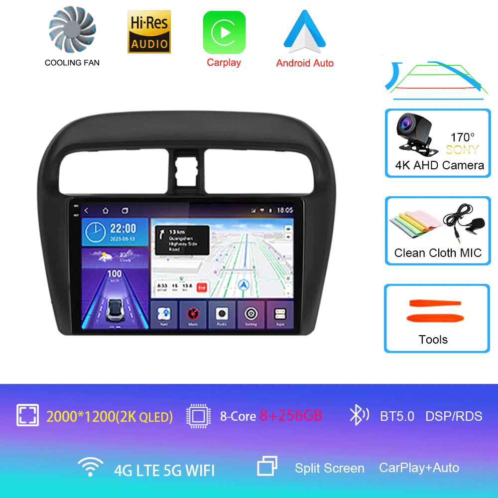 Android14 Car Radio For Mitsubishi Mirage Attrage 2012 - 2018 Multimedia Video Player Stereo GPS Navigation 5G WIFI DSP Carplay