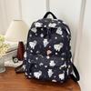 Cute Line Puppy Dog Print Backpack Large Capacity Schoolbag  Delicate Personality Trendy Student Bags Casual Travel Bags