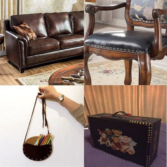 500 Clous de tapissier décoratifs bronze - Tête Ø11 mm, longueur 17 mm, métal pour meubles et DIY