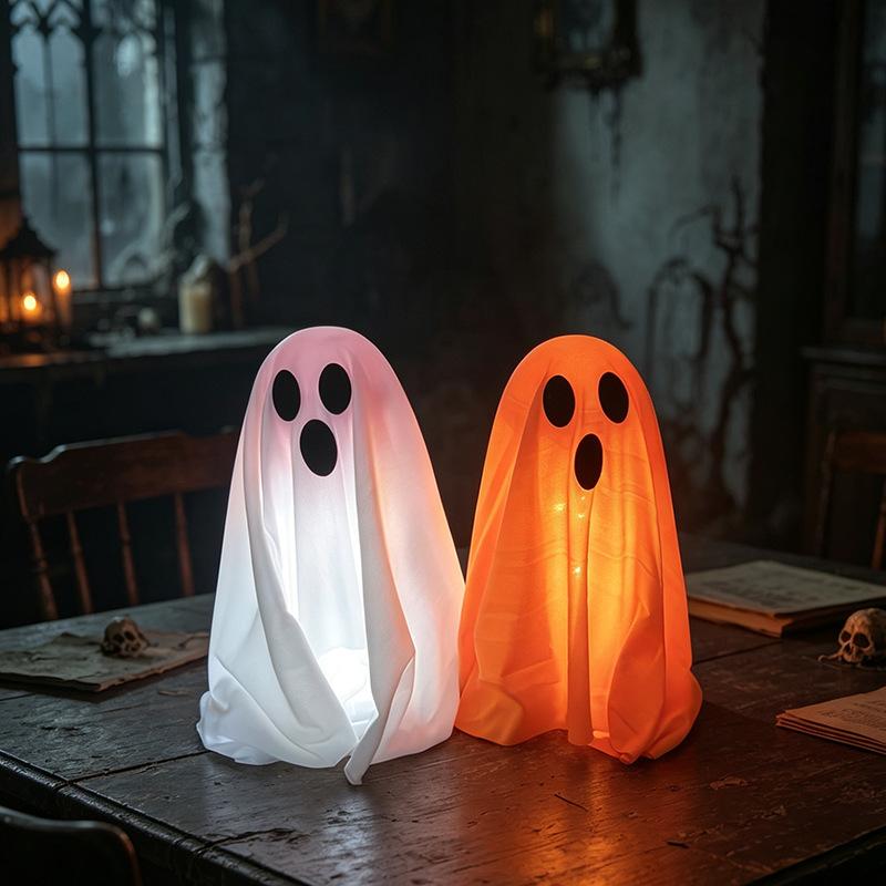 Halloween Glowing Ghost Decorations, Party Props for Tabletop, Haunted House Bar Décor, LED Light Skeleton Ghost, Home Party Atmosphere Lights