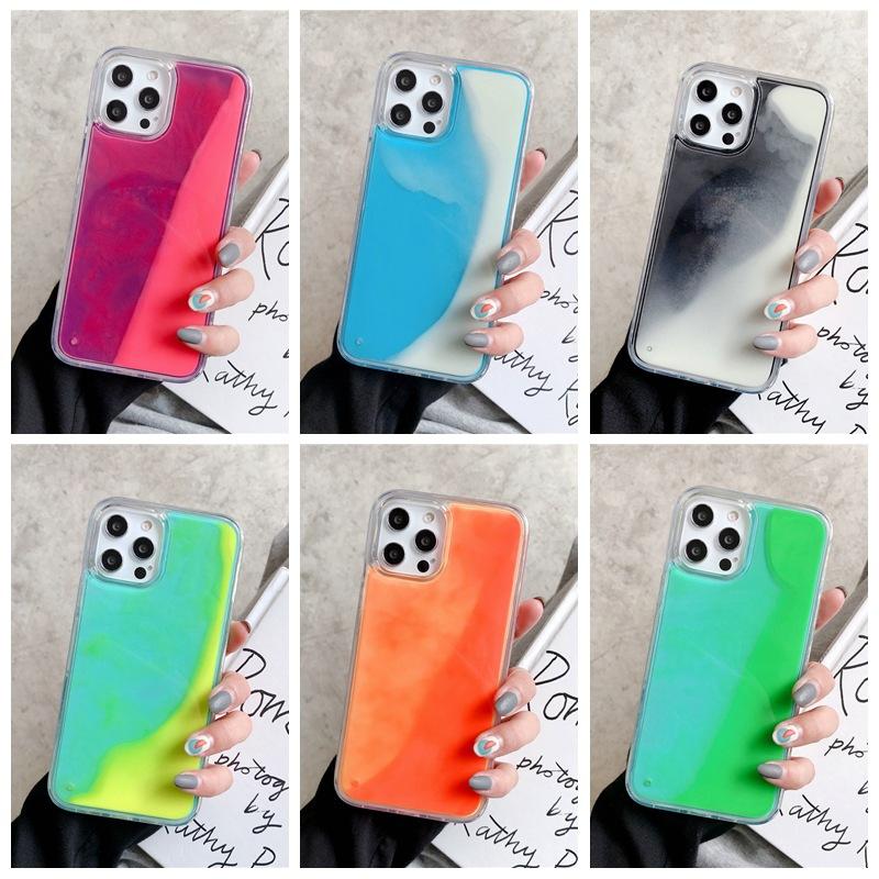 In Stock Luminous Quicksand Phone case for iPhone case Luminous Liquid Sand Back Cover Glow Glitter Case for iPhone 16 15 14 13