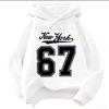 Felpa con Cappuccio per Bambini York Cursive & Stampa Numero 67 Contorno Vestibilità Larga Felpa per Bambini Per Ragazzi e Ragazze 2-12 Anni Top