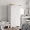 Vidaxl Bodo Wardrobe, White-Brown, 99X53.5X173 Cm, Solid Pine Wood