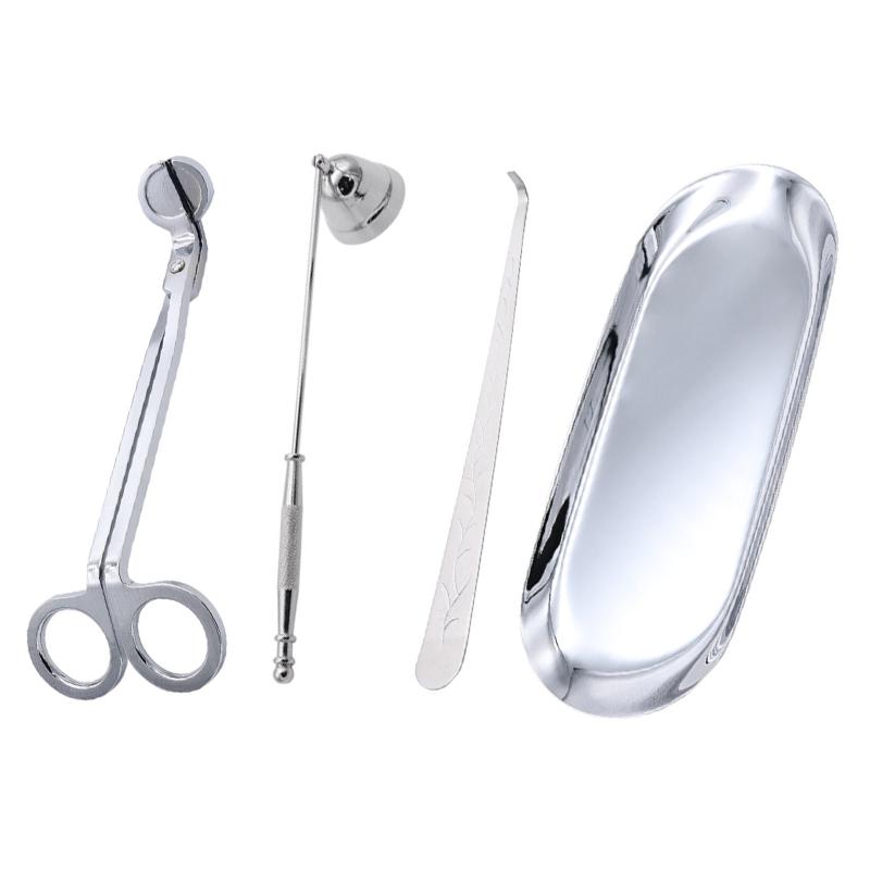 3/4pcs Candle Suppressor One-piece Tool Domestic Aromatherapy Candle Scissors Candle Suppressor Hook Tray Candle Tool Clippers