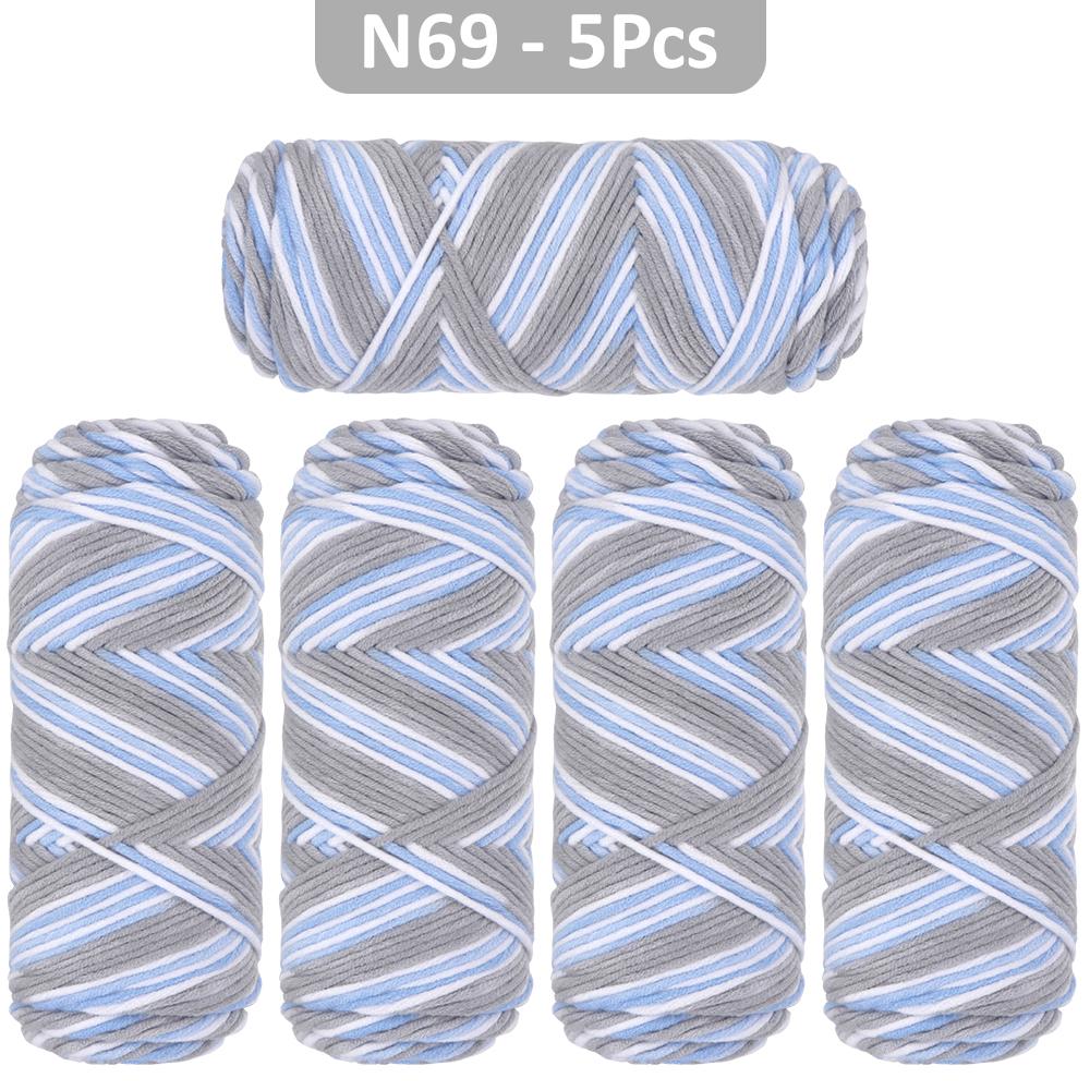 

5pcs/pack Multicolor Gradient Yarn Balls, Soft Acrylic Yarn Threads, DIY Hand-Knitted Fashion Sweater, Scarf, Hat Crafting Kit