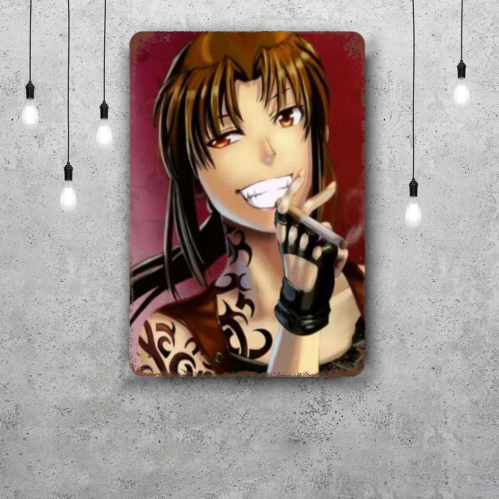 revy black lagoon Funny Bar Metal Sign Retro Plaque Sign Alcohol Drinker Pub Club Man Cave Kitchen Wall Decoration