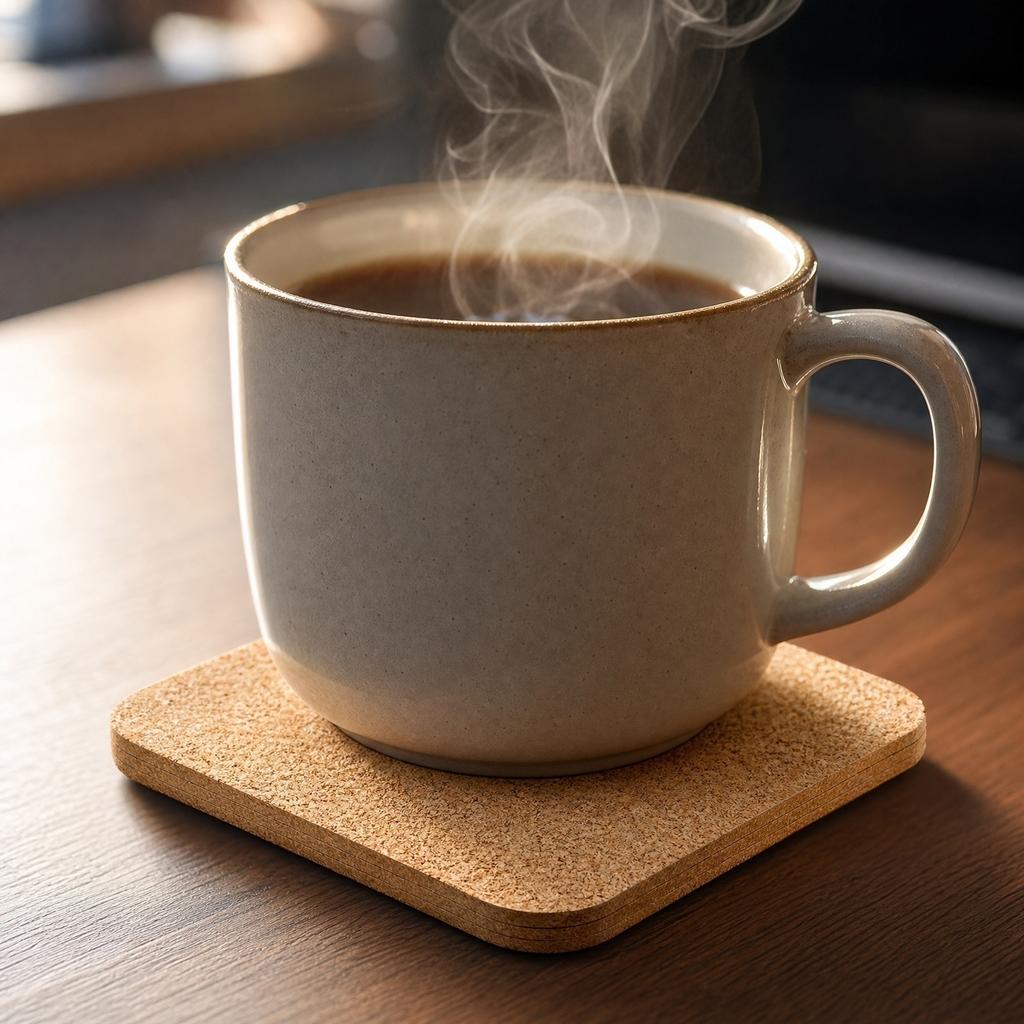 Square Cork Coasters Set of 10 Non-Slip Heat Resistant Drink Coasters for Office Home Table Protection Against Heat and Scratches