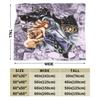 Bizarre Adventure Knitted Blanket Anime Flannel Throw Blanket Home Couch Decoration Soft Warm Bedspread