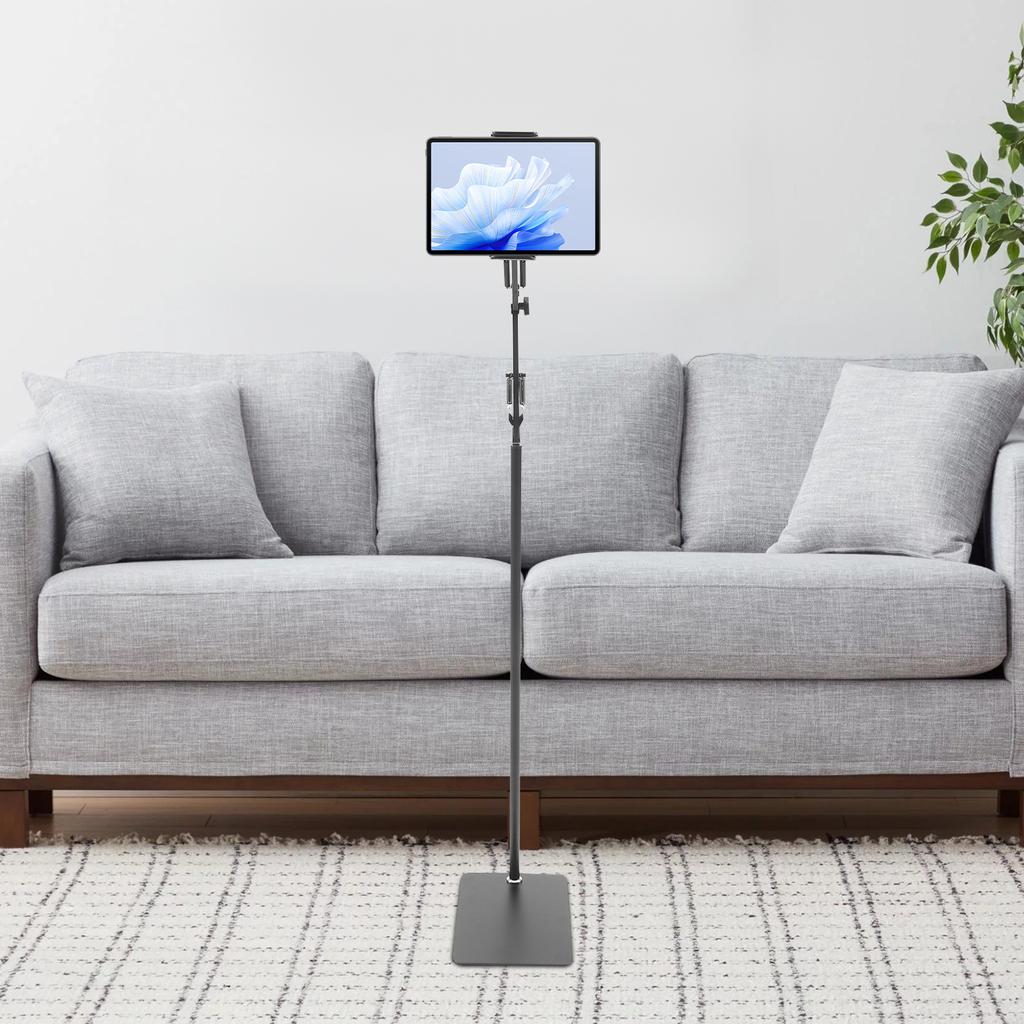 360° Tablet Floor Stand Floor Standing Mobile Phone Holder Tripod Stand Rotating Mount Height Adjustable