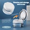 2 in 1 Multi-layer Denture Retainer Case with Magnetic Cap Cleaning Storage Box with Cleaning Brush No-Leak Oral Orthodontic Box